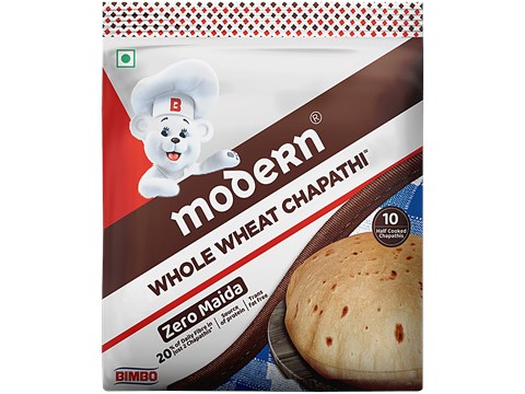 MODERN  Whole Wheat Chapati - Half Cooked, Fibre Rich, Source Of Protein, 450 g
