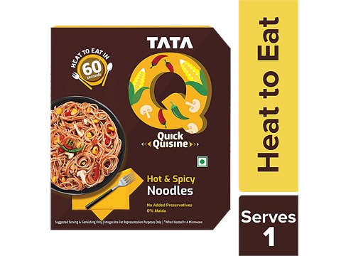 TATA Q Ready To Eat Hot & Spicy Veg Noodles - No Added Preservatives & Maida, 280 g