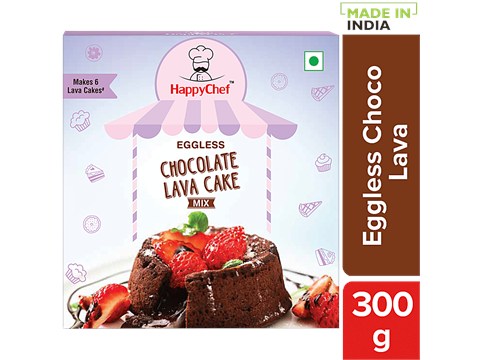 HappyChef Eggless Chocolate Lava Cake Mix - Quick & Easy, 300 g