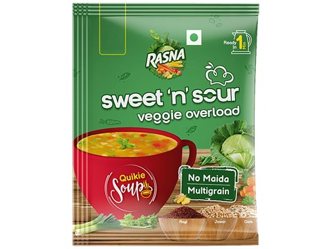 Rasna Sweet N Sour Veggie Overload Quickie Soup - Multigrain, No Maida, Single Pack, 20 g