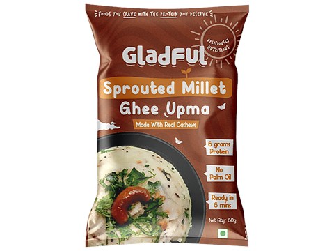 Gladful Sprouted Millet Ghee Upma, 60 g