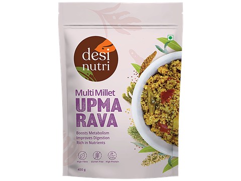 Desi Nutri Multi Millet Upma Rava - Rich In Fibre, Gluten Free, Improves Digestion, 450 g