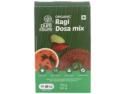 Phalada Pure & Sure Organic Ragi Dosa Mix - Ready To Cook, 250 g