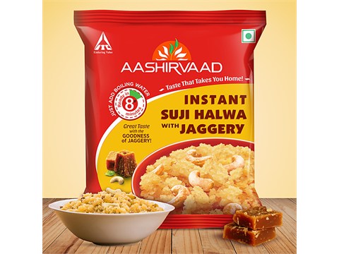 Aashirvaad Instant Suji Halwa - With Jaggery, 45 g