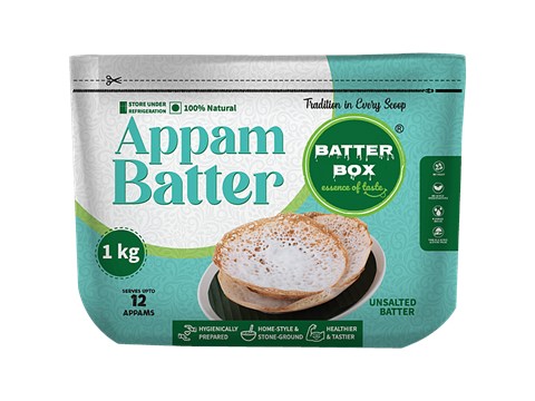 Batter Box Appam/Palappam Batter without Yeast  - Kerala Cuisine, Home-Style & Stone Ground, 1 kg