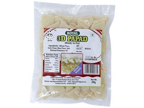 Royal 3d Papad - Heart Shape, 200 g