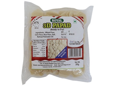 Royal 3d Papad - Hexagon Shape, 200 g