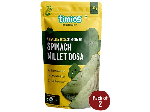 Timios Organic Spinach Millet Dosa Mix, 150 g