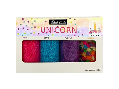 The Select Aisle Sprinkles Combo Pack - Unicorn, Assorted Colours & Shapes, Sweet, 100 g