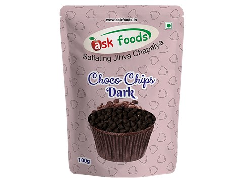 Ask Foods Choco Chips - Dark, 100 g