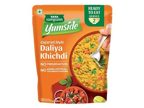 Tata Sampann Yumside Gujarati Style Daliya Khichdi - Ready To Eat Meal, Heat In 60-Secs, Serves 2, 285 g
