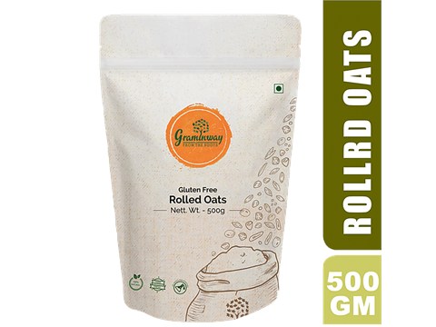 Graminway Rolled Oats - Gluten Free, Fibre Rich, For Healthy Breakfast, Cooking, Baking Use, 500 g