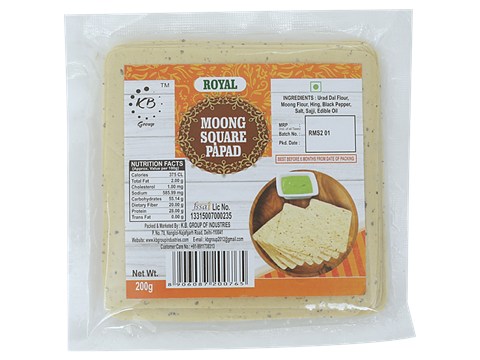 Royal Moong Square Papad, 200 g
