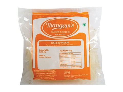 Thangams Vadam - Garlic, 100 g