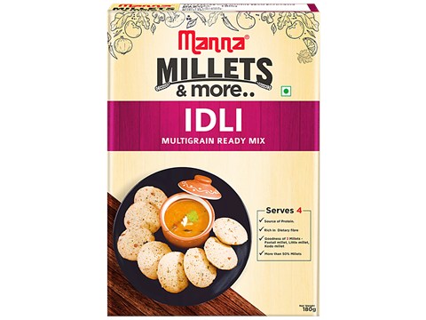 Manna Instant Multigrain Idli Ready Mix - Millets & More,  Foxtail, Kodo & Little Millet, 180 g