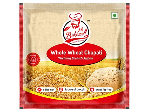 Mr Bakewell Whole Wheat Partially Cooked Chapati, 450 g