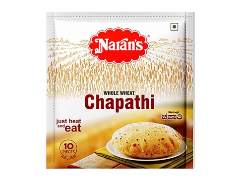 Naran's Whole Wheat Chapathi, 10 pcs