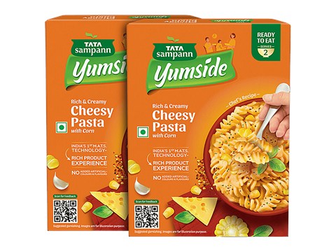 Tata Sampann Yumside Cheesy Pasta With Corn - Rich & Creamy, Ready To Eat, No Added Flavours, 285 g