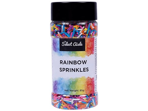 The Select Aisle Rainbow Sprinkles - Assorted Colours & Shapes, Sweet, 85 g