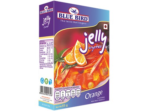 Blue Bird Jelly Crystals - Orange Flavour, 85 g