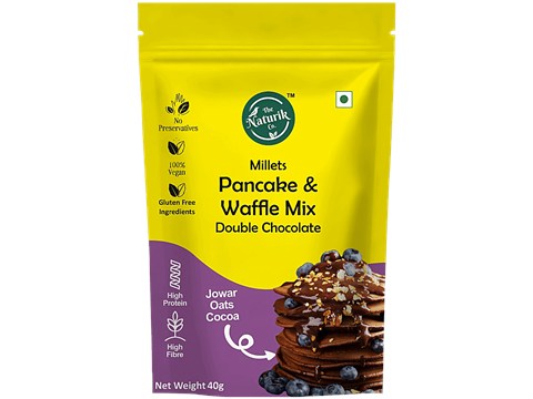 The Naturik Co. Millet Pancake & Waffle Mix - Double Chocolate, 40 g