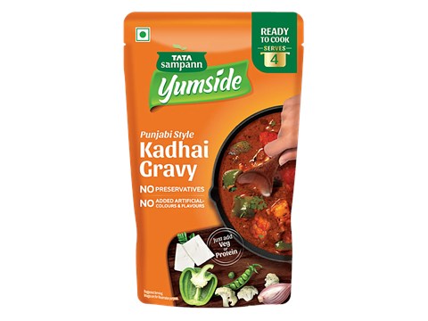 Tata Sampann Yumside Punjabi Style Kadhai Gravy - Ready To Cook, Serves 4, 180 g