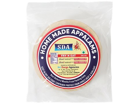 SDA  Udad Homemade Appalams/Papad - Fry & Eat, 200 g