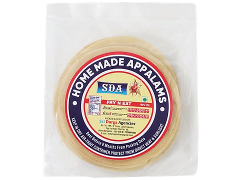 SDA  Udad Homemade Appalams/Papad - Fry & Eat, 100 g