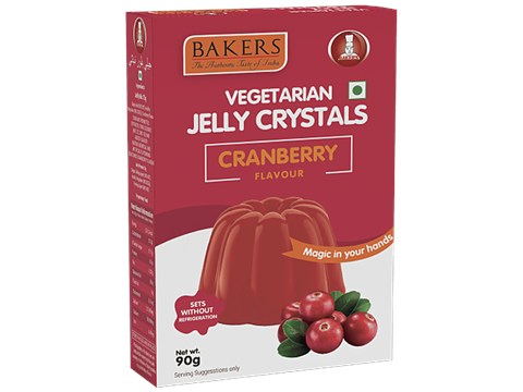BAKERS Vegetarian Jelly Crystals - Cranberry Flavour, 90 g