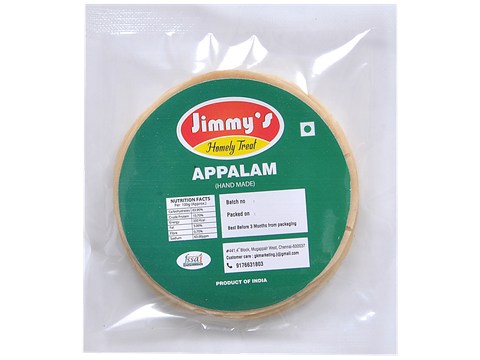 Jimmy's Appalam - Handmade, 100 g