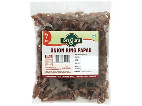 Sri Guru Onion Ring Papad - Fry & Eat, 150 g