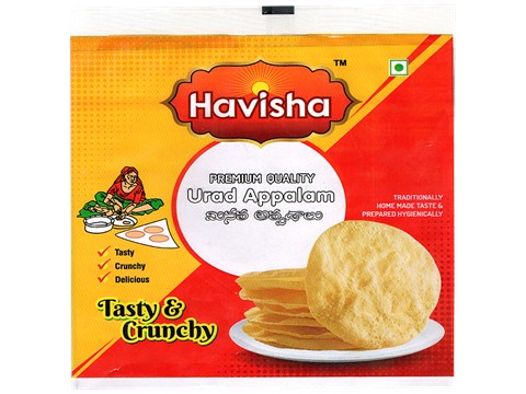 HAVISHA Urad Appalam - Crispy, Crunchy, Thin, Rich Flavour, 200 g