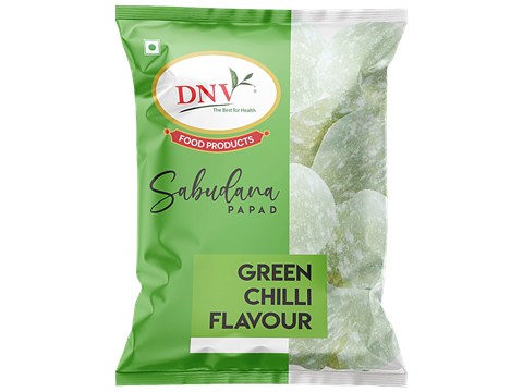 DNV Green Chilli Flavour Sabudana Papad, 70 g