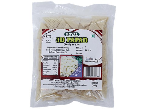 Royal 3d Papad - Triangle Shape, 200 g