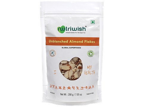 Nutriwish Unblanched Almond Flakes, 200 g