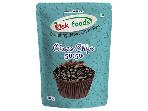Ask Foods Choco Chips - 50:50, 100 g