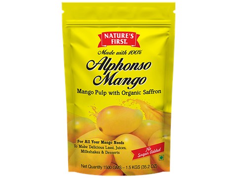 Nature's First Alphonso Mango Pulp - Pure, 1.5 kg
