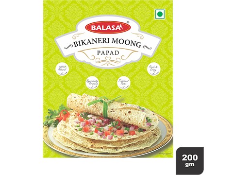 Balasa Bikaneri Moongh Papad - Big, Fresh & Cripsy, Traditional Taste, 200 g