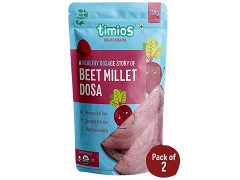 Timios Organic Beetroot Millet Dosa Mix, 150 g