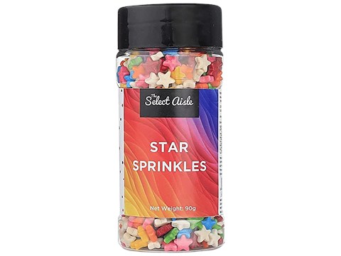 The Select Aisle Rainbow Star Sprinkles - Sweet, Tempting, Colourful, 90 g