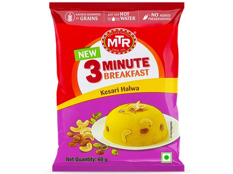 MTR 3 Minute Breakfast Kesari Halwa, 60 g