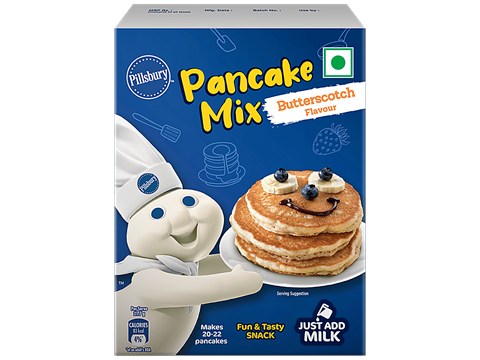 Pillsbury Pancake Mix - Butterscotch Flavour, Makes Soft & Fluffy Pancakes, 500 g