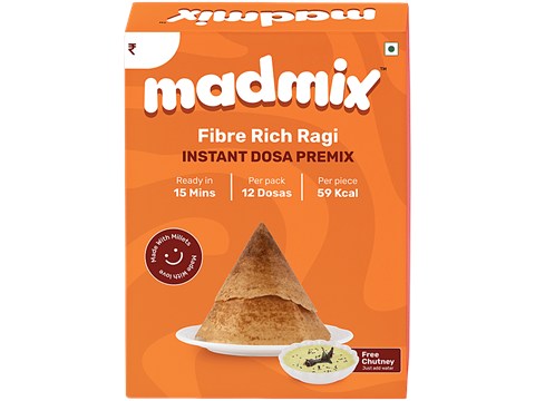 Madmix Fibre Rich Ragi Instant Dosa Premix - With Free Chutney, 270 g