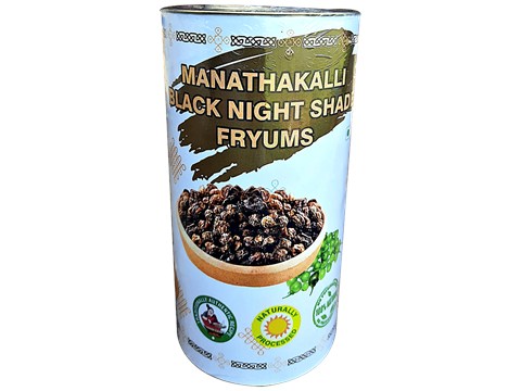 SUNDAIKAI HOTELS Manathakalli Black Night Shade Fryums - Natural & Vegan, No Preservatives, Traditional Recipe, 150 g