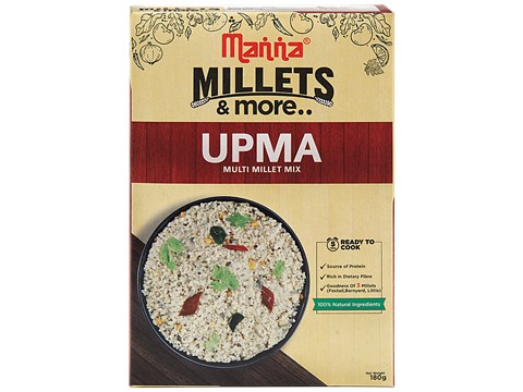 Manna Instant Upma - Ready To Cook, 40% Multi Millets, 180 g