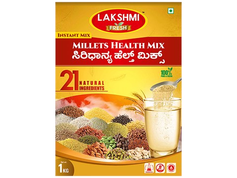 Lakshmi Fresh Millets Health Instant Mix - 21 Natural Ingredients, Rich In Vitamins, Fibre, Boosts Immunity, 1 kg