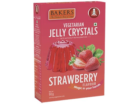 BAKERS Vegetarian Jelly Crystals - Strawberry Flavour, 90 g