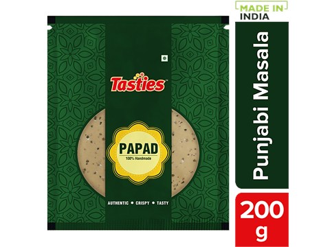 Tasties Handmade Papad - Urad Punjabi Masala, 200 g