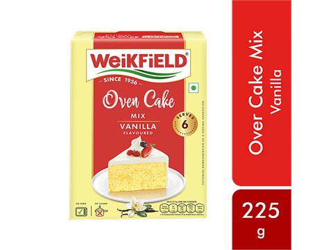 Weikfield Oven Cake Mix - Vanilla Flavour, Dry Mix, Vegetarian, Makes Light, Moist & Spongy Cake, 225 g