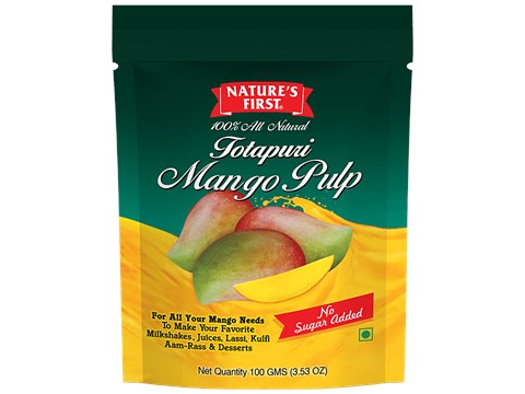 Nature's First Totapuri Mango Pulp - Natural, No Added Sugar, Preservative Free, 100 g